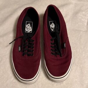 Vans Men's Deep Red Canvas Sneakers